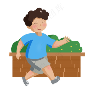 儿童节奔跑男孩