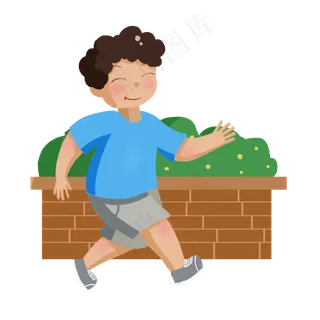 儿童节奔跑男孩