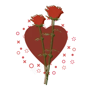 简约扁平MBE七夕情人节玫瑰花