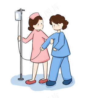 医疗健康医患关系护士扶患者吊瓶