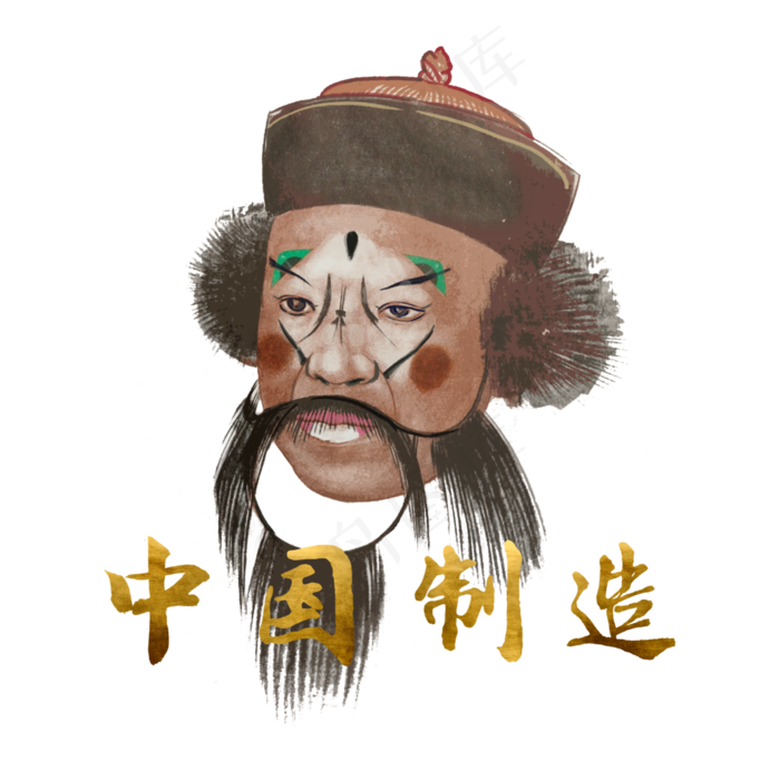 中国潮牌京剧脸谱行头(3500X3500(DPI:200))psd模版下载