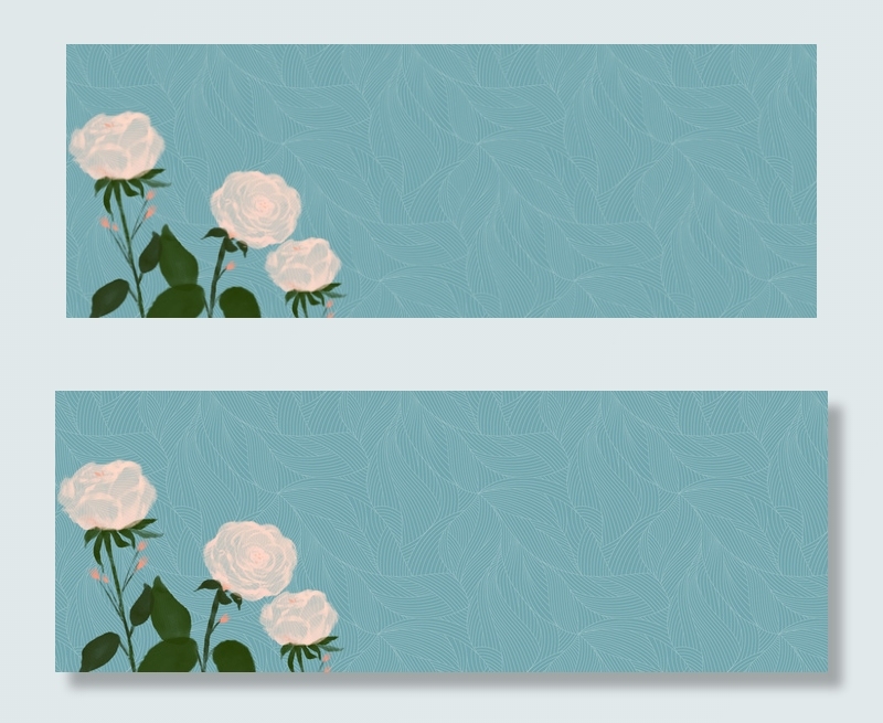 文艺花瓣纹理蓝色banner背景