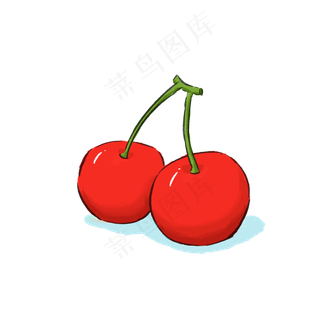 樱桃水果元素手绘水彩可商用元素