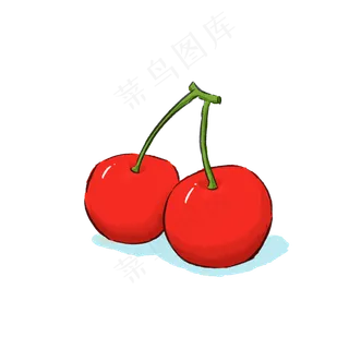 樱桃水果元素手绘水彩可商用元素
