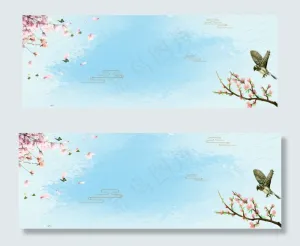 谷雨蓝色中国风食品燕子banner