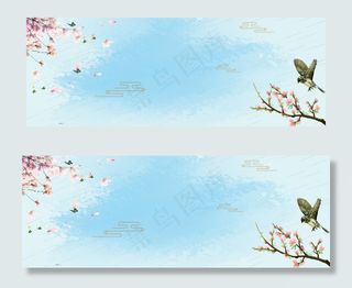 谷雨蓝色中国风食品燕子banner