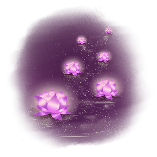 花灯河灯古风唯美手绘元素