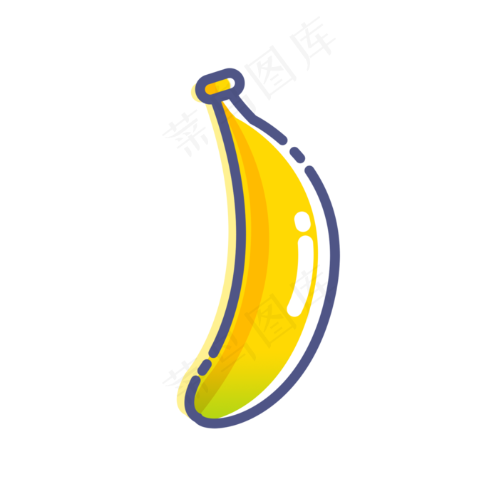 黄色扁平化水果香蕉(2000X2000(DPI:150))psd模版下载