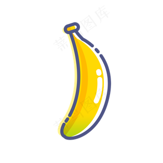 黄色扁平化水果香蕉