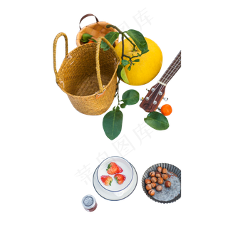彩色水果篮子元素