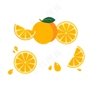 卡通橘子矢量图下载