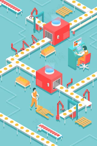 机器金融2.5D人工智能工厂手机页面配图