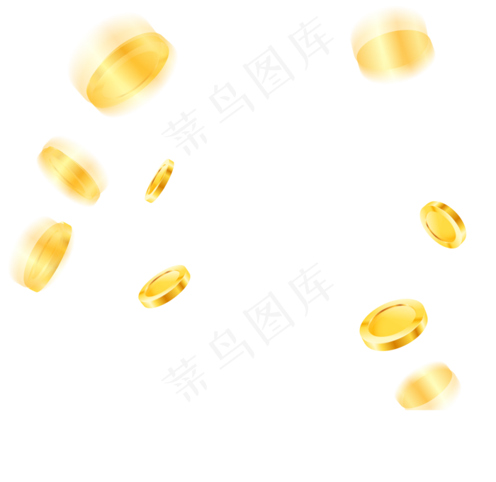 金色飞扬钱币,免抠元素