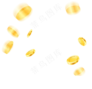 金色飞扬钱币,免抠元素