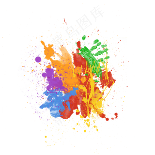 多彩喷墨素材,免抠元素