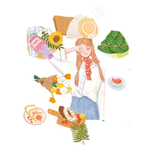 端午节少女素材