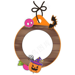 万圣节卡通吊牌边框,免抠元素