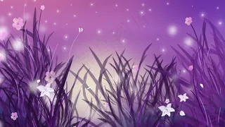 星空繁花唯美夜空花海