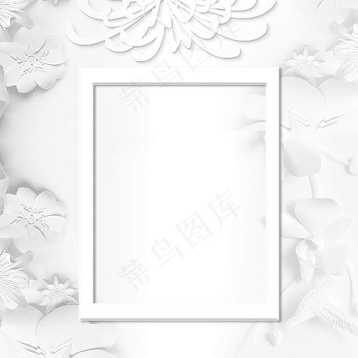 白色简约扁平化花朵psd分层主图背景素材