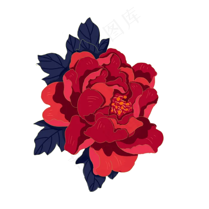 中秋节玫红色牡丹花,免抠元素(2000*2000px 300 dpi )psd模版下载