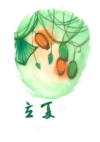 立夏二十四节气植物吊篮PNG花鸟农,免抠元素