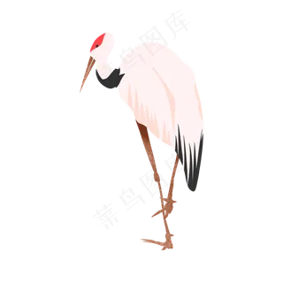 中国风卡通山水仙鹤