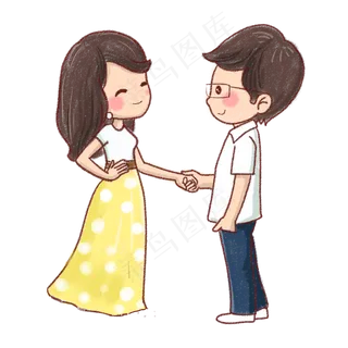 牵手的情侣PNG素材