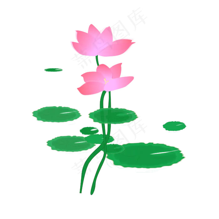 矢量手绘卡通荷花(2000X2000(DPI:300))ai矢量模版下载