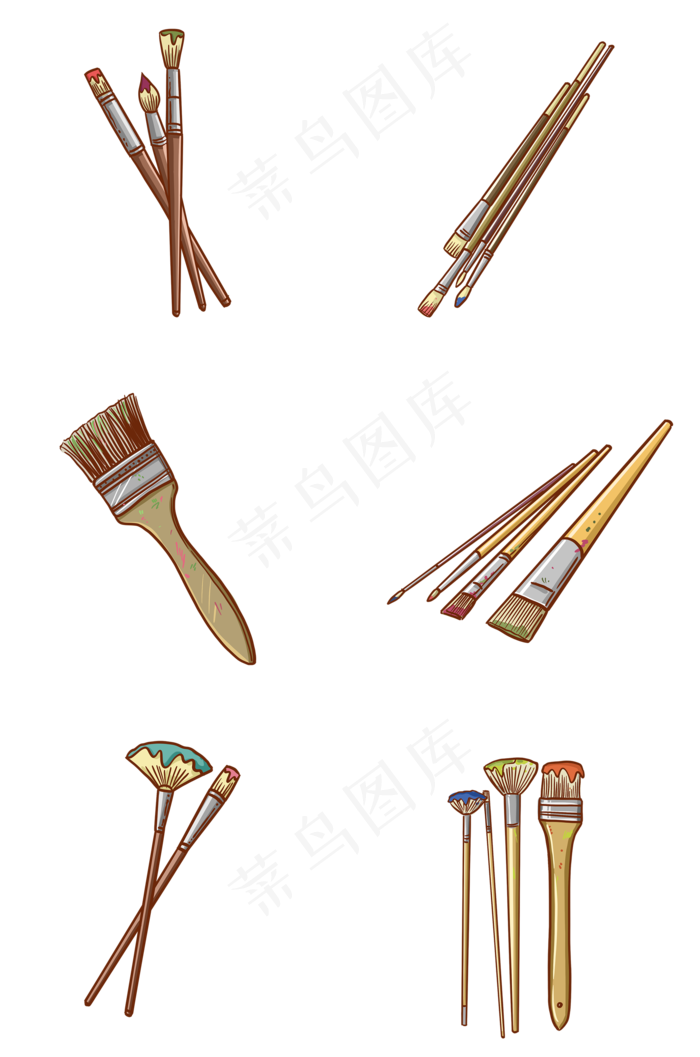 绘画培训班画笔笔刷组图(2000X3020(DPI:300))psd模版下载