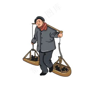 年代感劳动的妇女人物,免抠元素