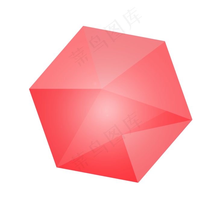 红色立体多边形装饰618年中大促(2000X2000(DPI:300))psd模版下载