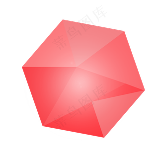 红色立体多边形装饰618年中大促