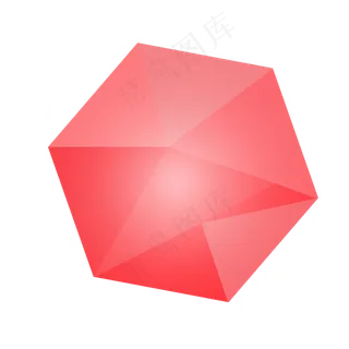 红色立体多边形装饰618年中大促