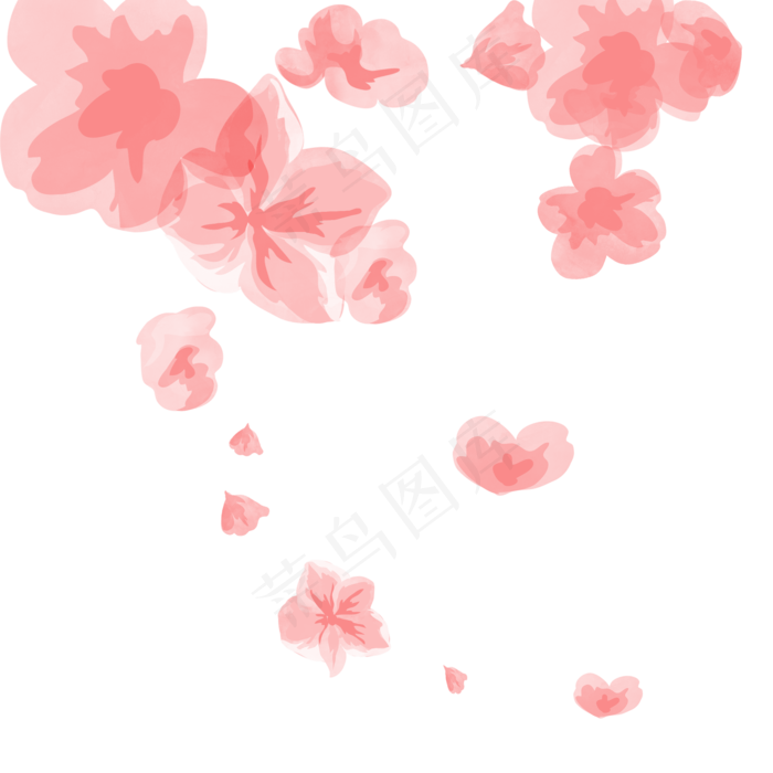 粉色花朵装饰飘落