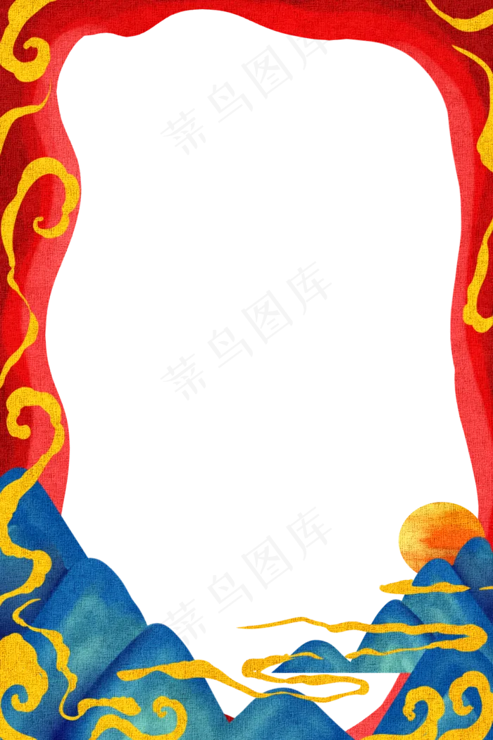 国潮风边框(1024X1536(DPI:299))psd模版下载