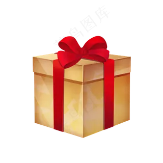 精美黄色礼物盒,免抠元素