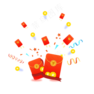 矢量庆祝抽奖红包雨