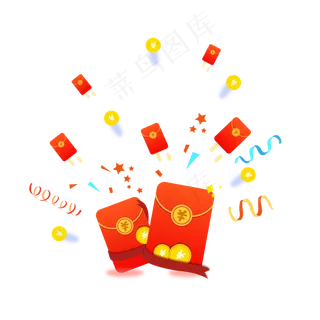 矢量庆祝抽奖红包雨
