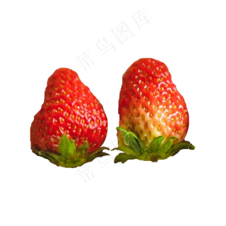 两个新鲜的草莓png