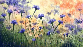 治愈系蓝色花海的故事