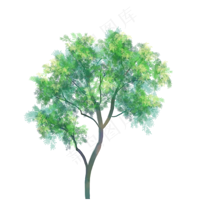 春天长满绿叶的树,免抠元素(2000X2000(DPI:300))psd模版下载