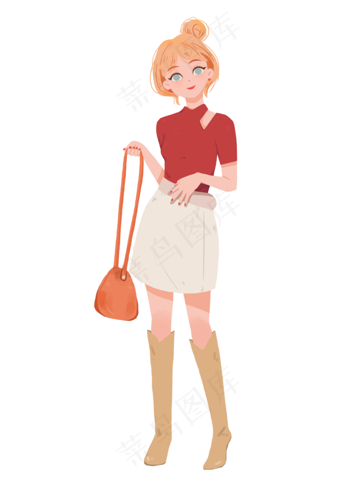 女神节女王节38职业穿搭丸子头单�,免抠元素