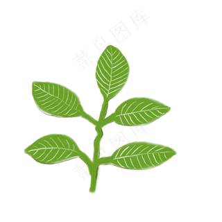 绿色叶子免抠创意插图