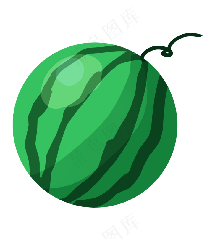 绿色水果西瓜插画