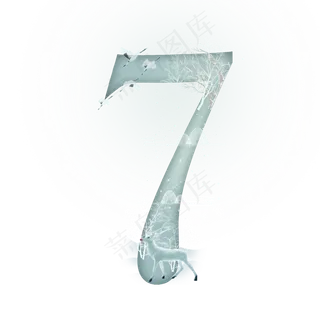 大雪麋鹿数字7
