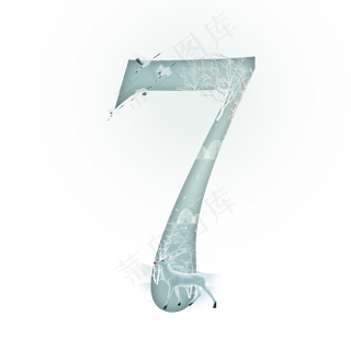 大雪麋鹿数字7