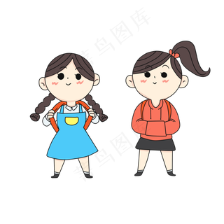 开学季卡通中小学生返校