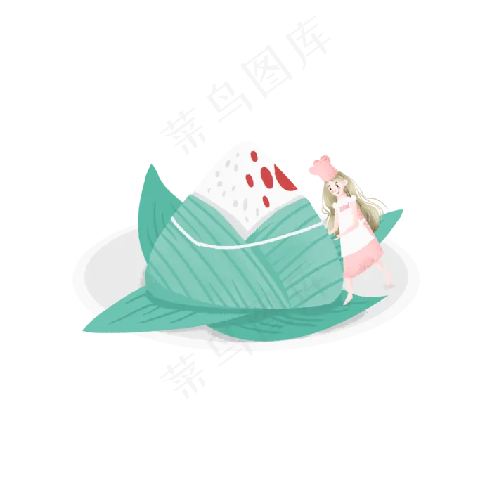 端午节的粽子和女孩(2000X2000(DPI:300))psd模版下载