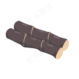 手绘卡通甘蔗透明底