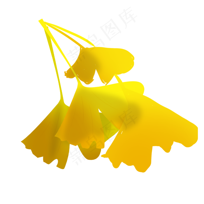 秋叶银杏叶丛落叶秋天可商用手绘(2000X2000(DPI:150))psd模版下载